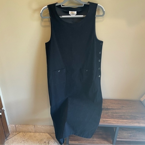 Vintage Talbots Black Jumper Dress Midi Length Modest - Picture 1 of 7